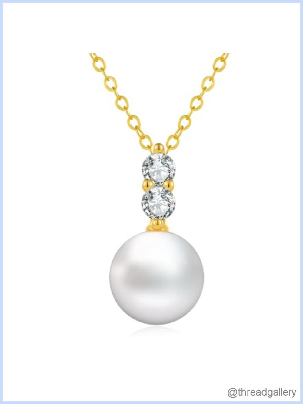 10mm Edison Pearl Necklace 925 Sterling Silver 18K Gold Plated Women